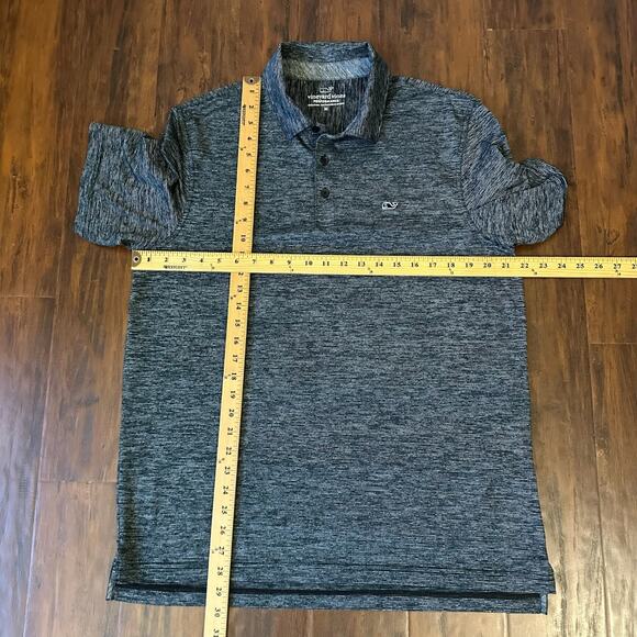 VINEYARD VINES Performance Polo Shirt Gray Striped Golf Sports Preppy - Picture 8 of 8